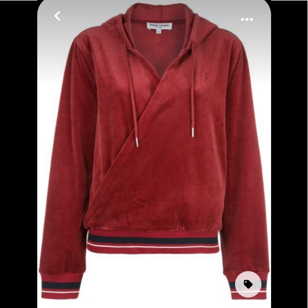 HP♥️ Opening Ceremony | XS Velour Wrap Hoodie. Burgundy. - Picture 7 of 7